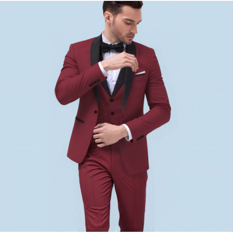 Big Size Men's Suit Set Business Formal Slim Fit Version Casual Tuxedo Two-Piece Set Groom Wedding Dress