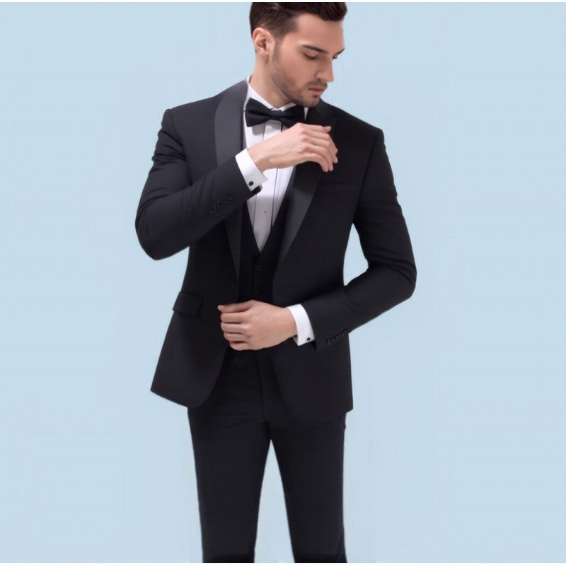 Big Size Men's Suit Set Business Formal Slim Fit Version Casual Tuxedo Two-Piece Set Groom Wedding Dress