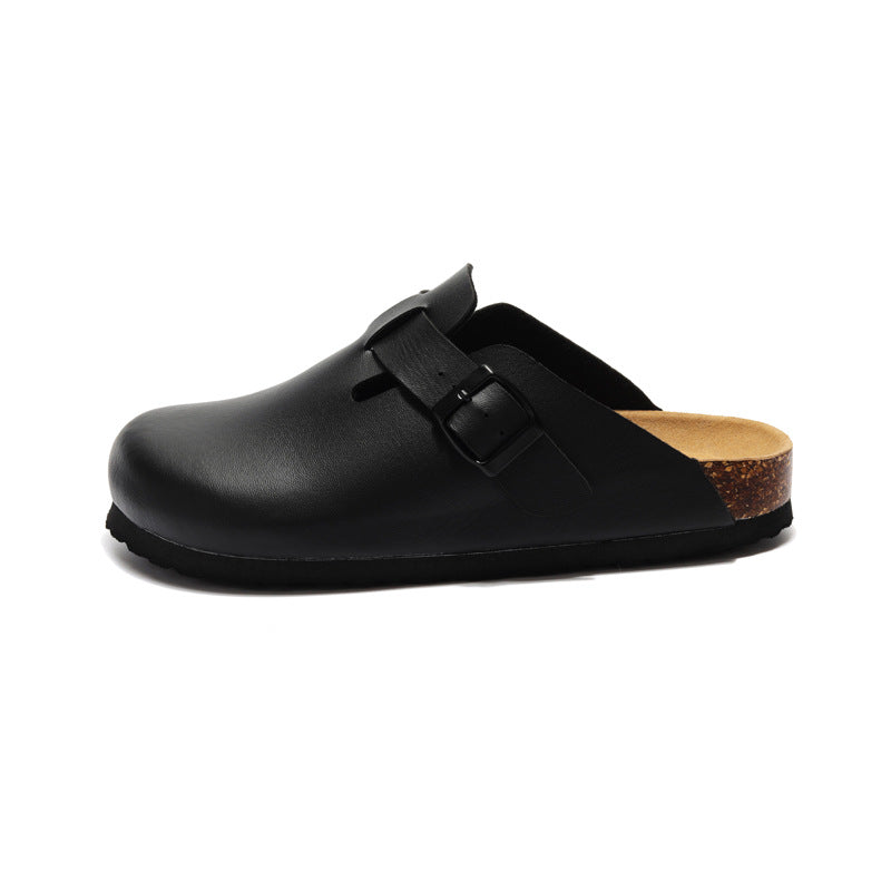 Baotou round headed flat bottomed slippers with shallow mouth