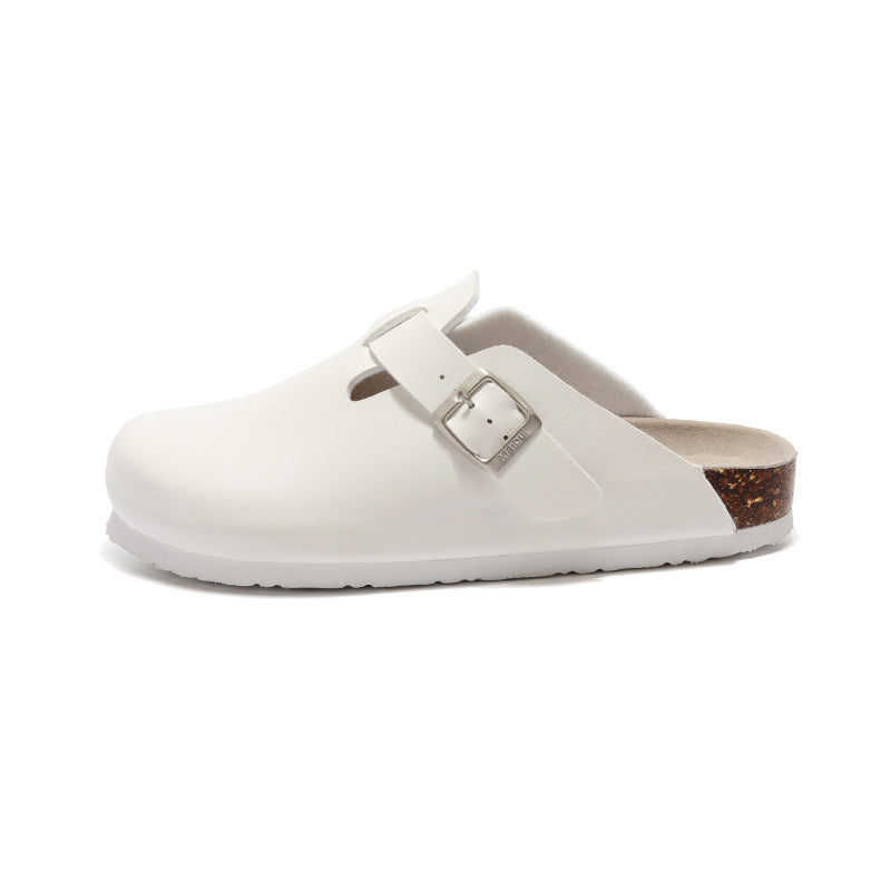 Baotou round headed flat bottomed slippers with shallow mouth
