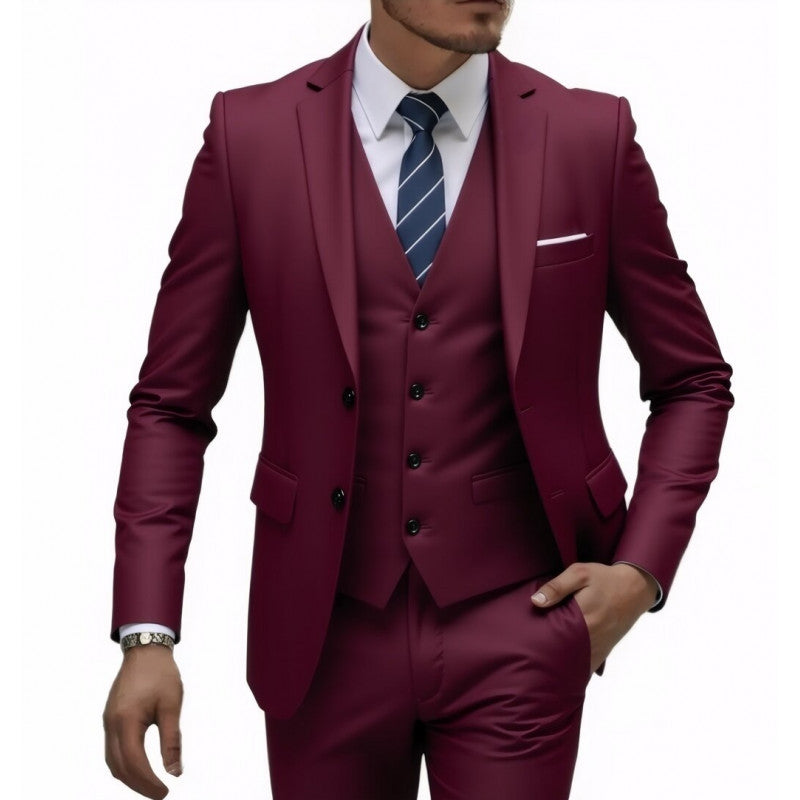 Men's Business Casual Suit Set for Wedding Dress Three-Piece Suit