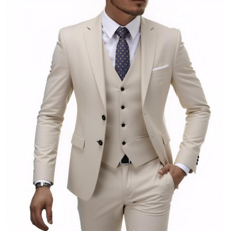 Men's Business Casual Suit Set for Wedding Dress Three-Piece Suit