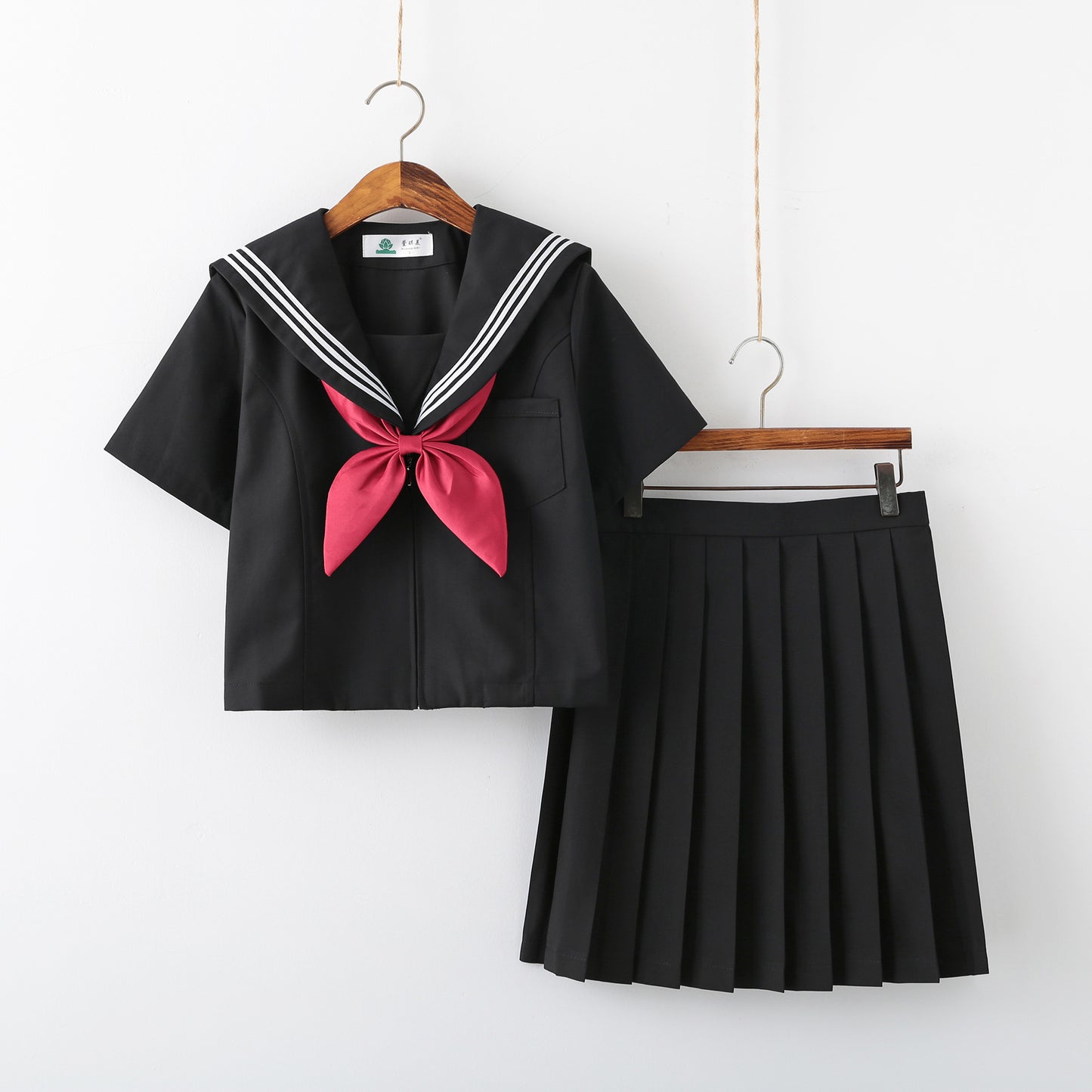 Black Three Books JK Uniform Genuine Basic Edition Dark Bad Girl Sailor Uniform Academy Style Middle Uniform Class Uniform Set