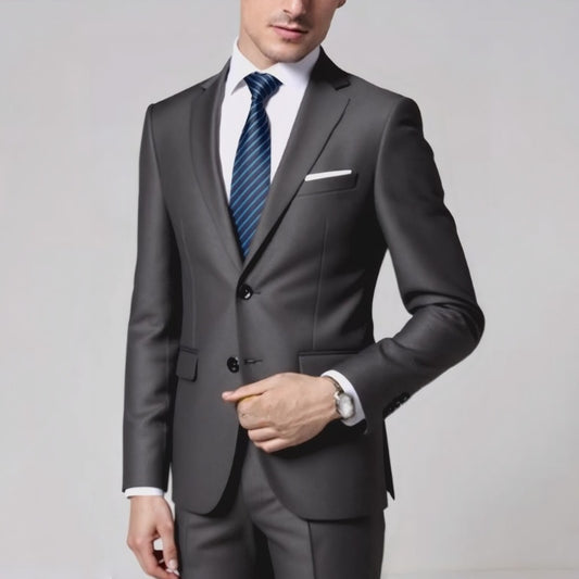 Business Casual Suit Set -  Style Slim Fit Men's Two-Piece Suit