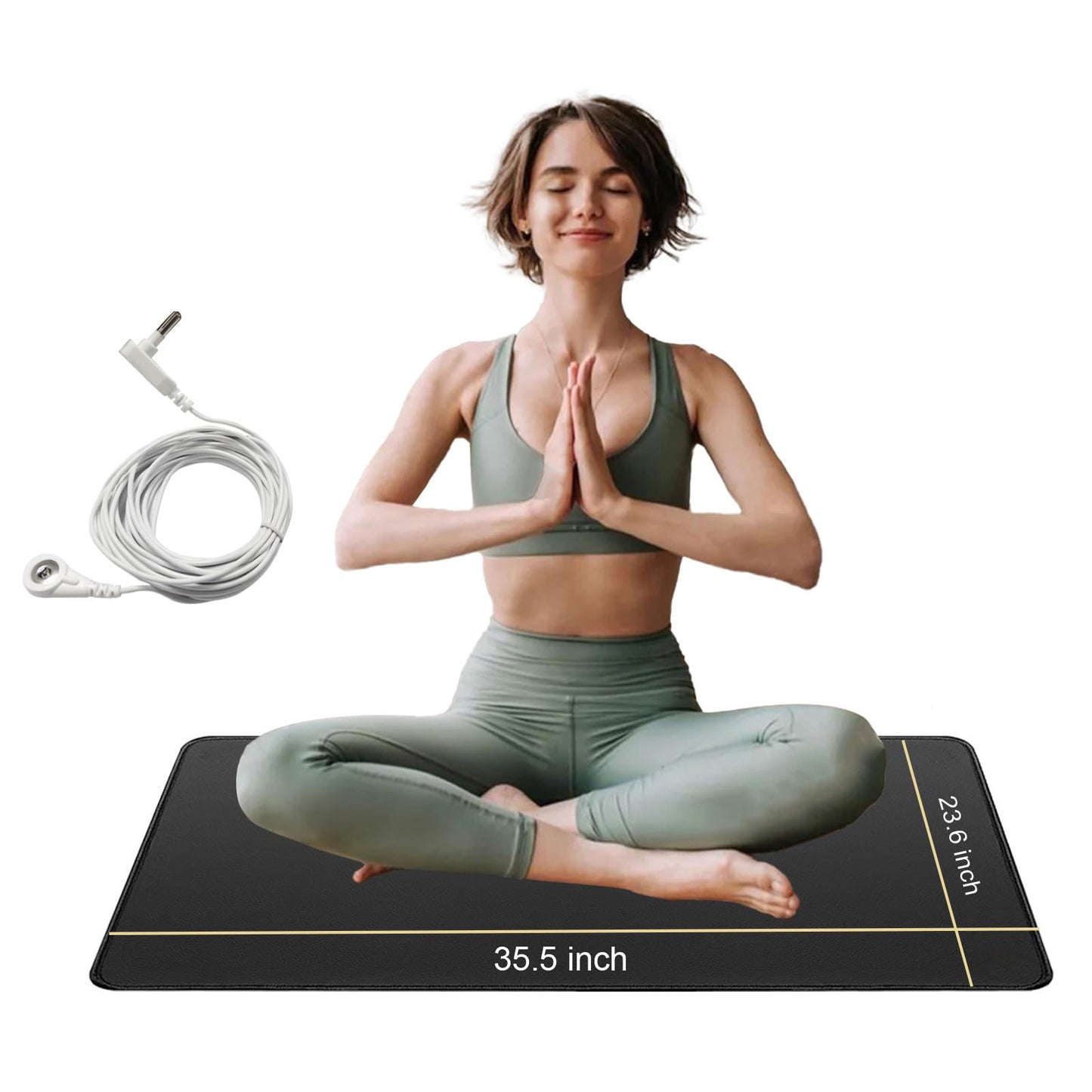 Grounding Pad for Yoga or Floor – Conductive Leather Anti-Static Earthing Mat