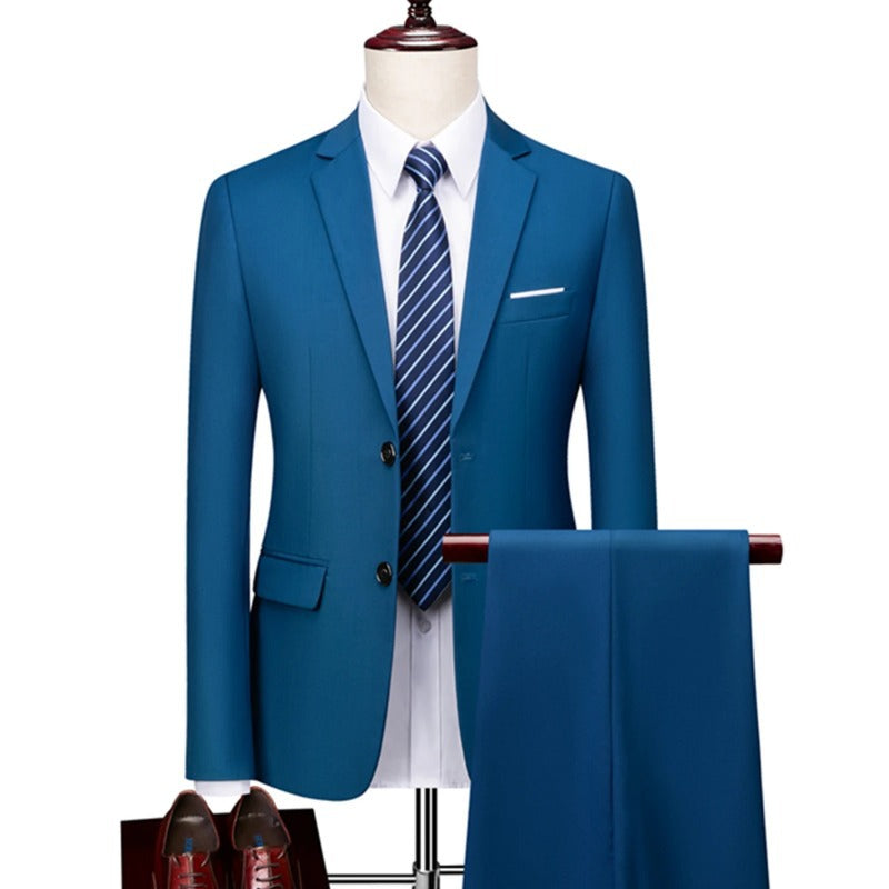 Business Casual Suit Set - Style Slim Fit Men's Two-Piece Suit