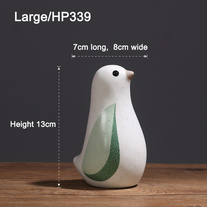 Ceramic Bird Figurines – Nordic Modern Bird Ornaments for Home Decor, Gifts for Bird Lovers