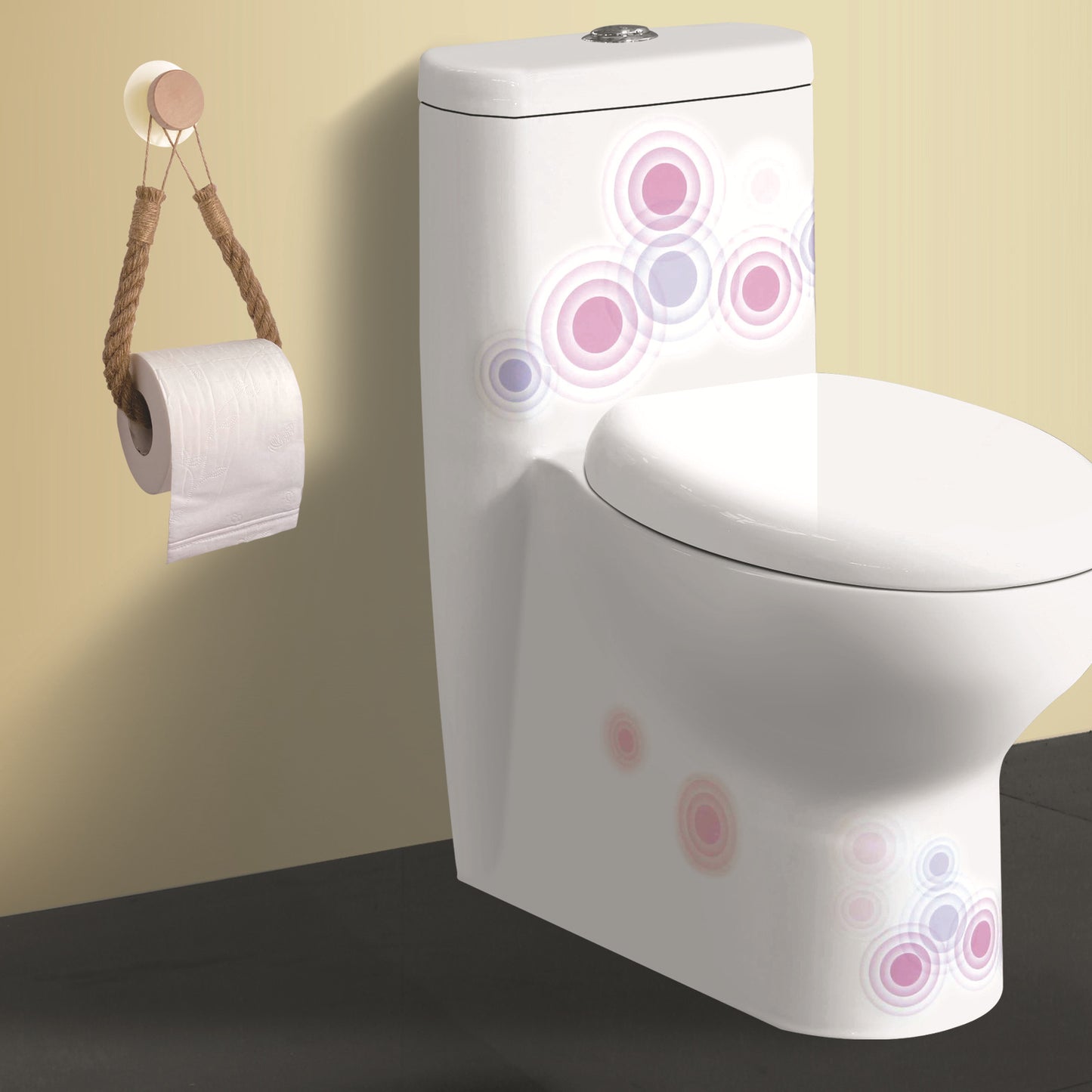 Hanging Toilet Paper Holder – No-Drill Hemp Rope Tissue Rack for Bathroom & Washroom