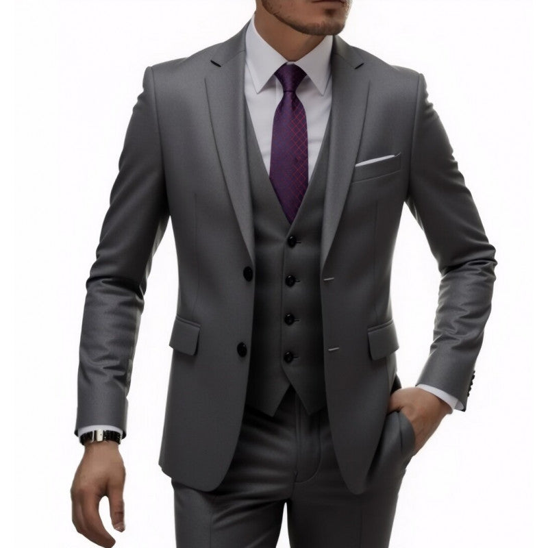Men's Business Casual Suit Set for Wedding Dress Three-Piece Suit