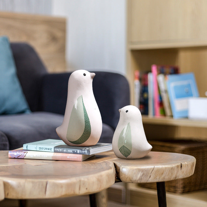 Ceramic Bird Figurines – Nordic Modern Bird Ornaments for Home Decor, Gifts for Bird Lovers