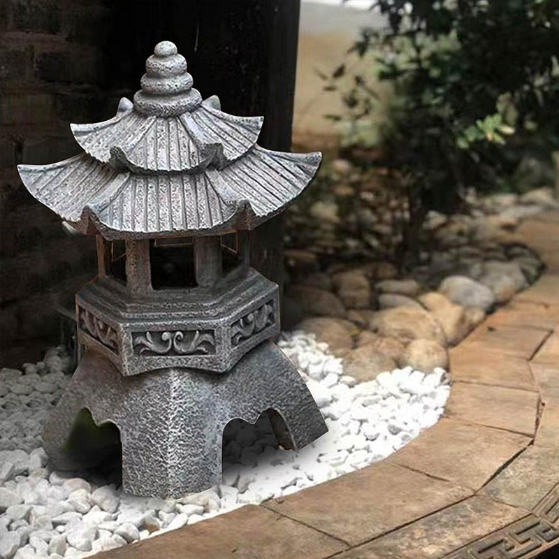 Solar Japanese Garden Lantern – Pagoda-Style Zen Light for Outdoor Decor