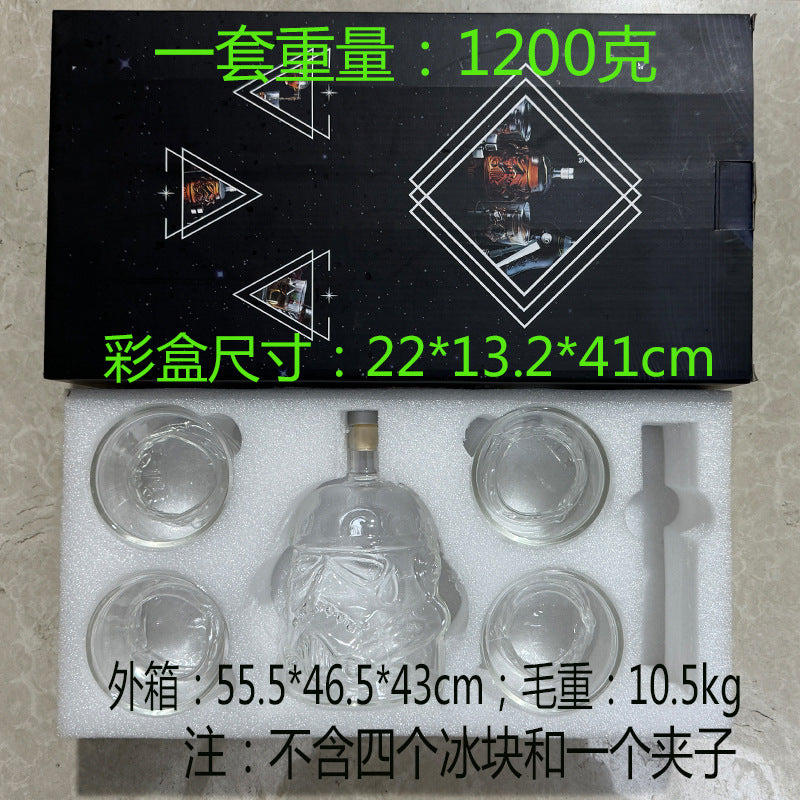 Stormtrooper Decanter Set – 750ML Star Wars Liquor Bottle + 2 Double-Layer Glass Whiskey Cu