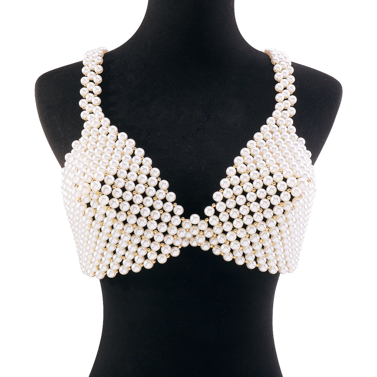 European and American personality sexy bikini pearl sling beach vacation beaded fashionable modern chest ornament
