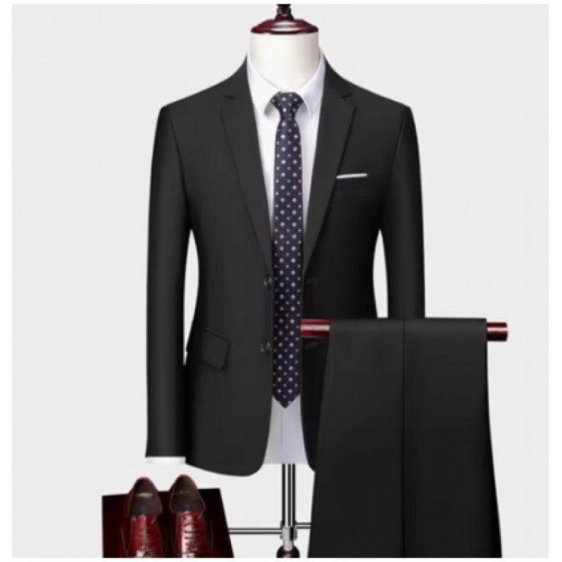 Business Casual Suit Set - Style Slim Fit Men's Two-Piece Suit