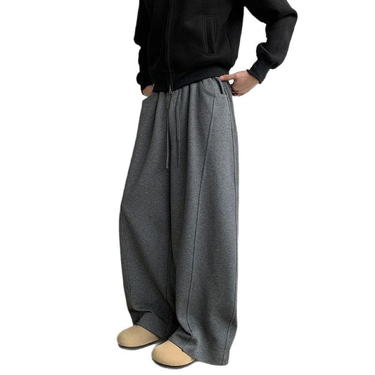 Relaxing and relaxed straight leg casual pants with a drooping feel