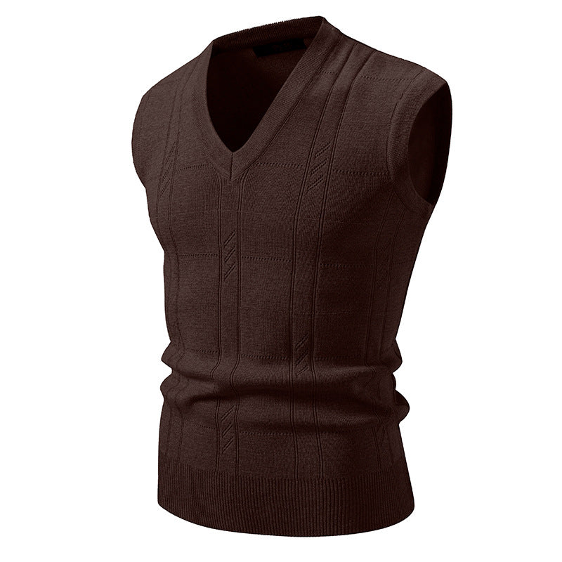 Trend Twist Knit Sweater Version V-Neck Casual Vest