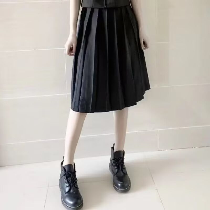Black Three Books JK Uniform Genuine Basic Edition Dark Bad Girl Sailor Uniform Academy Style Middle Uniform Class Uniform Set