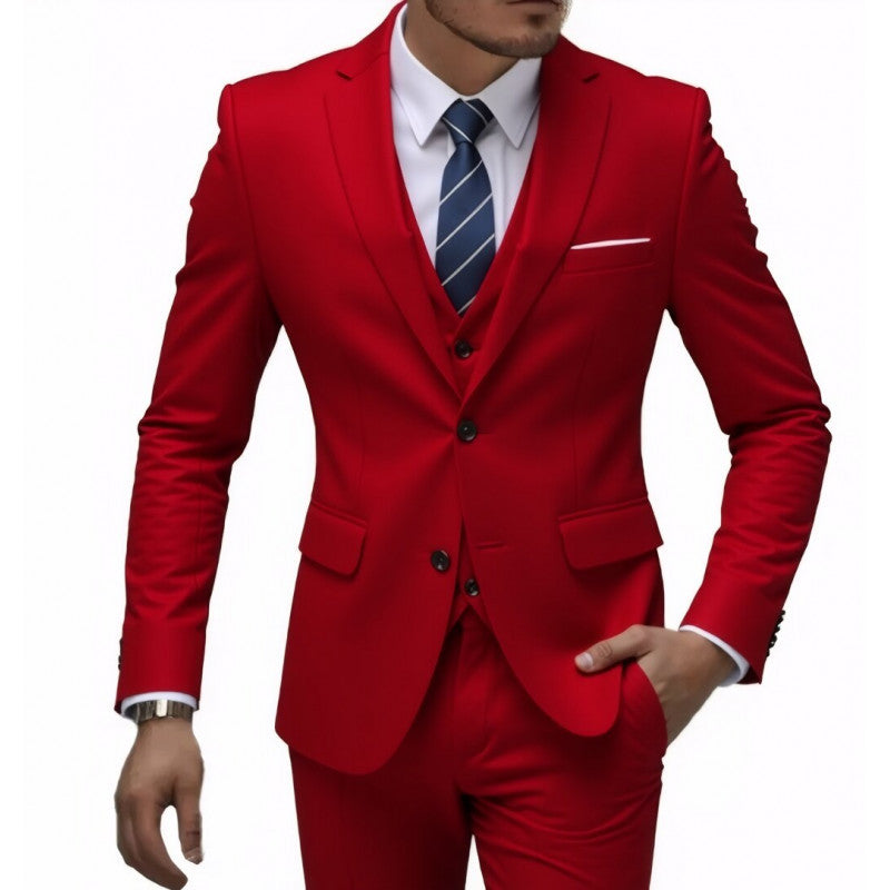 Men's Business Casual Suit Set for Wedding Dress Three-Piece Suit