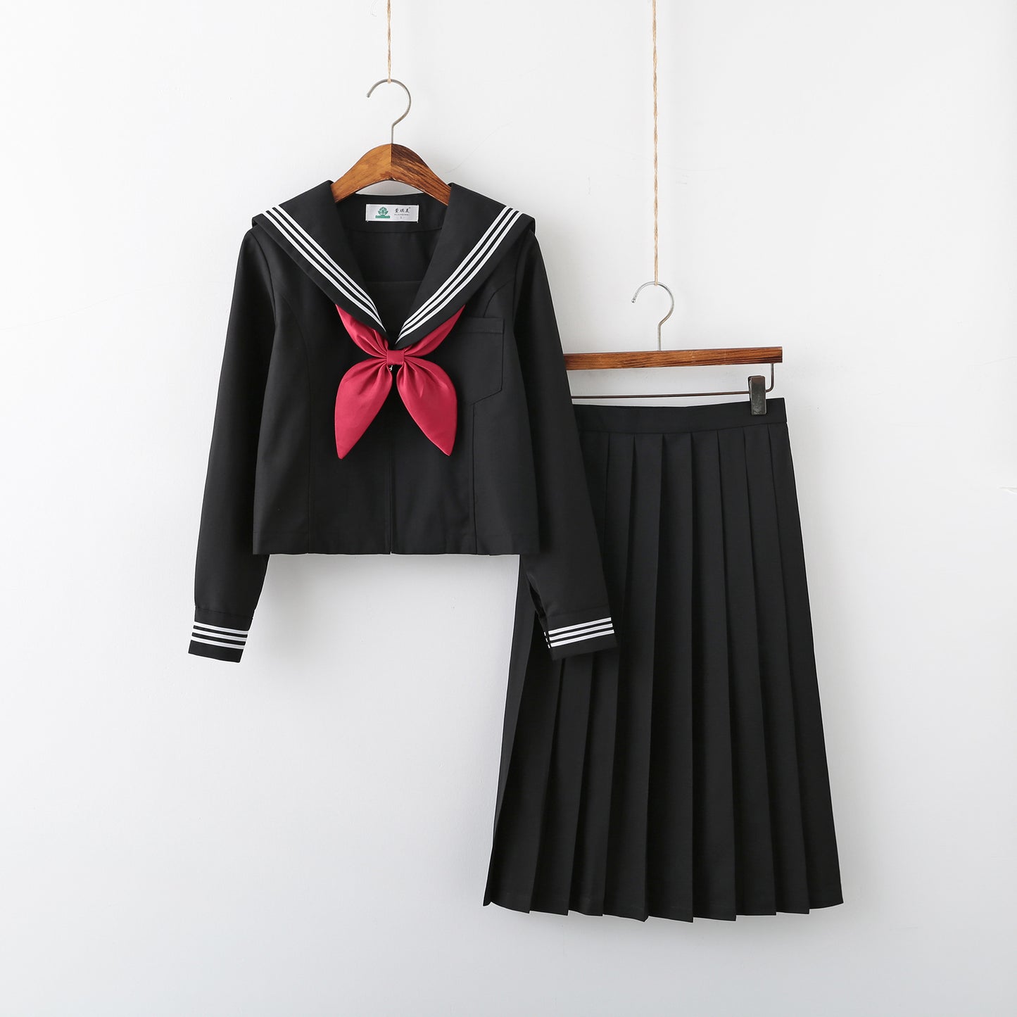 Black Three Books JK Uniform Genuine Basic Edition Dark Bad Girl Sailor Uniform Academy Style Middle Uniform Class Uniform Set