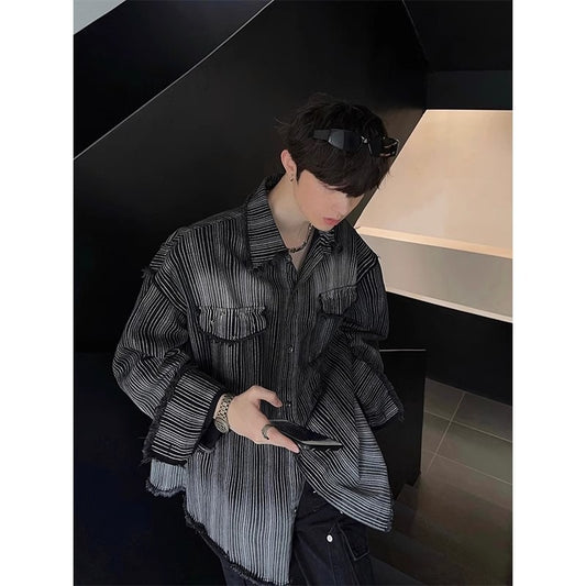 Advanced striped shirt for men in autumn and winter