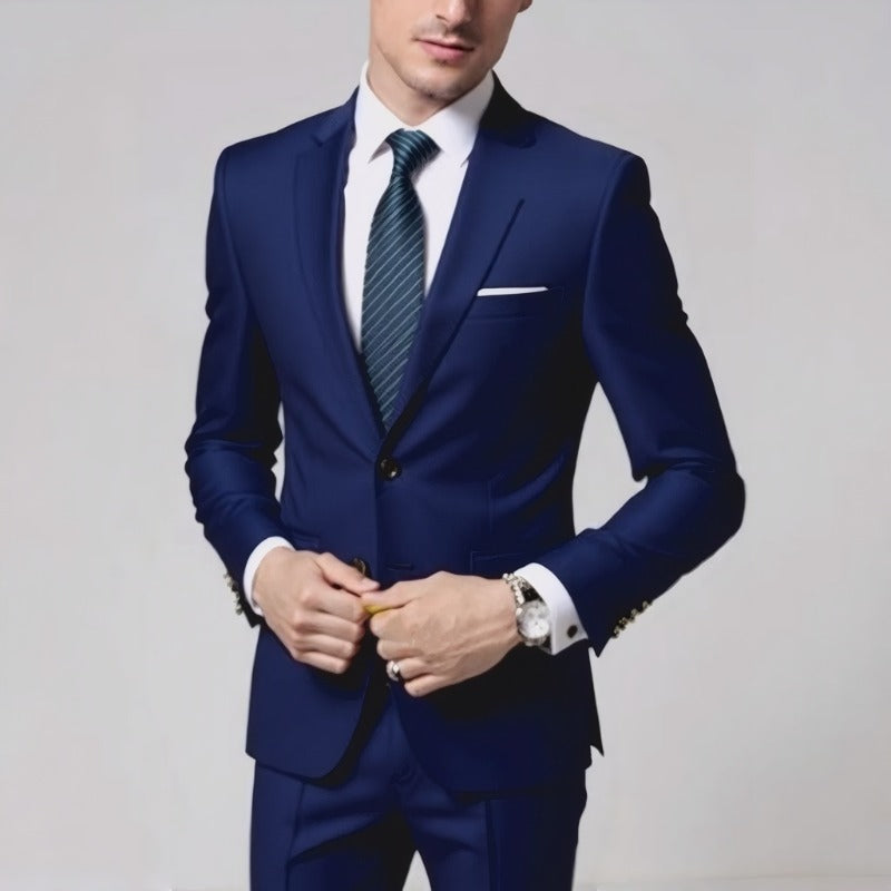Business Casual Suit Set - Style Slim Fit Men's Two-Piece Suit