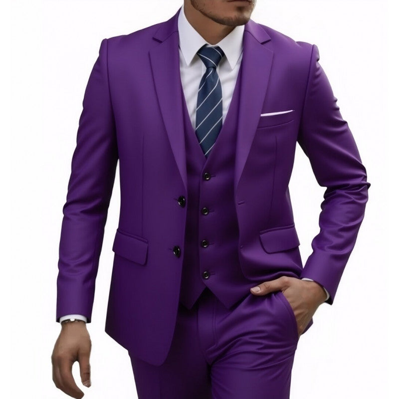 Men's Business Casual Suit Set for Wedding Dress Three-Piece Suit