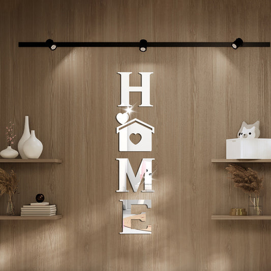 Acrylic Mirror Stickers: Home House Love Combo Bestseller Shein Soft Mirror Decorative Wall Stickers with Letter Hearts