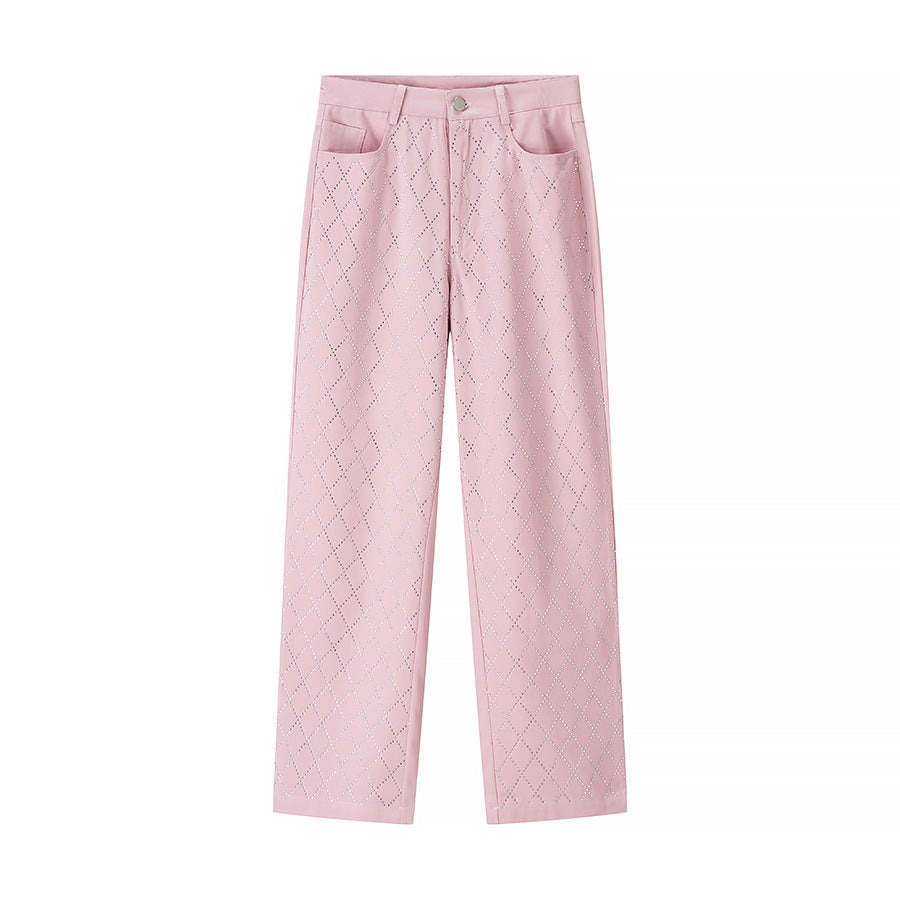 Women's Fashion Rhinestone Casual Long Pants