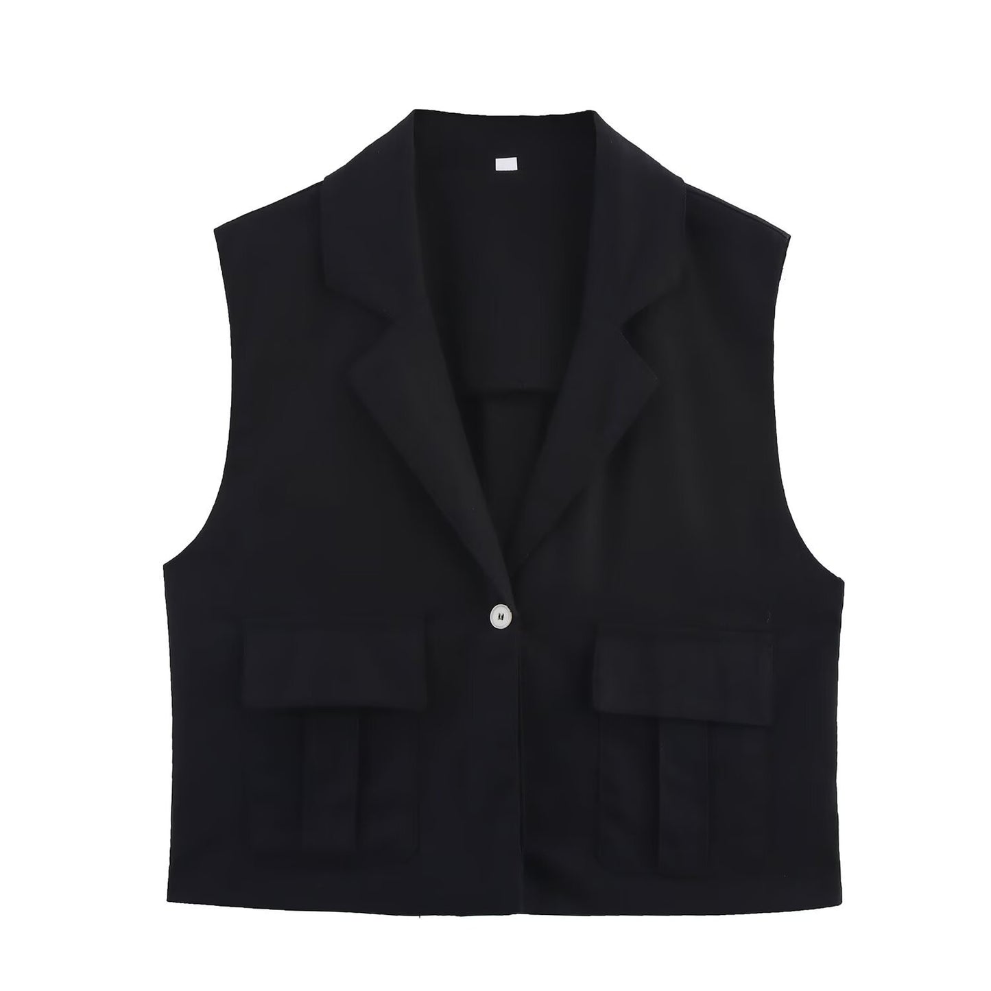 Vest style top+straight leg pants set for women