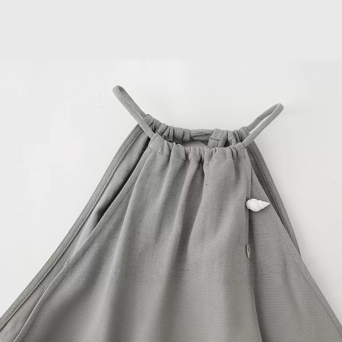 Fashionable temperament shell decoration gray camisole vest top for women
