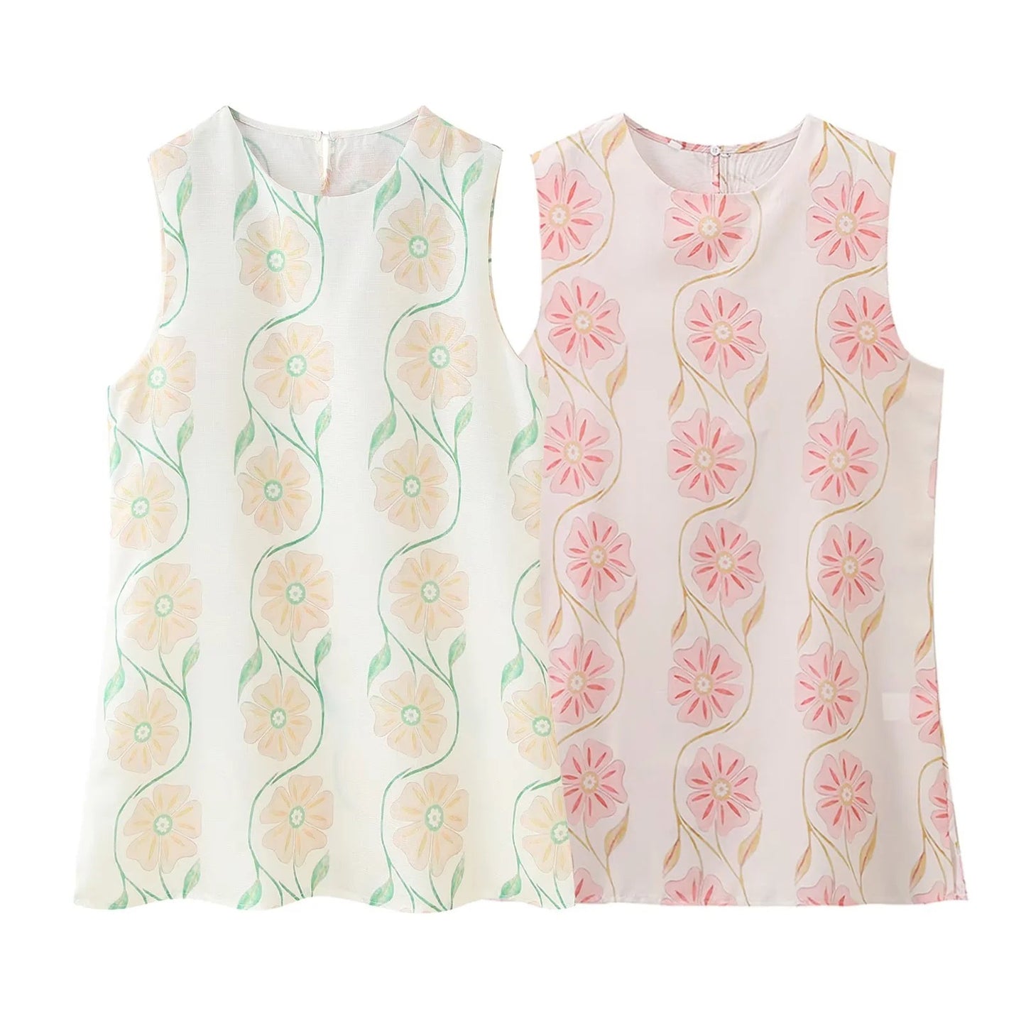 Women's Sleeveless Printed Short Dress