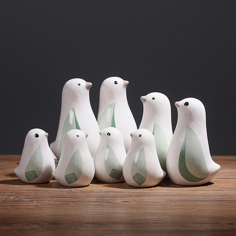Ceramic Bird Figurines – Nordic Modern Bird Ornaments for Home Decor, Gifts for Bird Lovers
