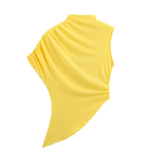 Women's Fashion Asymmetric Design Temperament Versatile Top