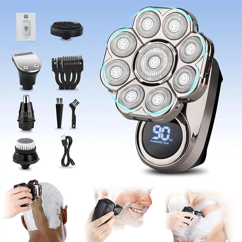 Electric Hair Clipper for Men with Rotary Blades, LED Display, Low Noise & Washable Blade Head