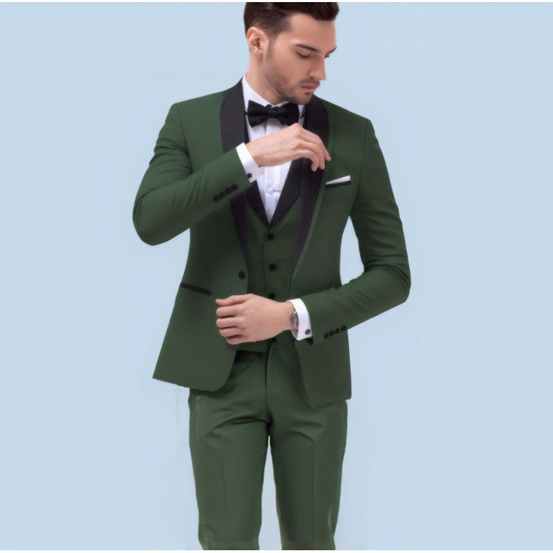 Big Size Men's Suit Set Business Formal Slim Fit Version Casual Tuxedo Two-Piece Set Groom Wedding Dress