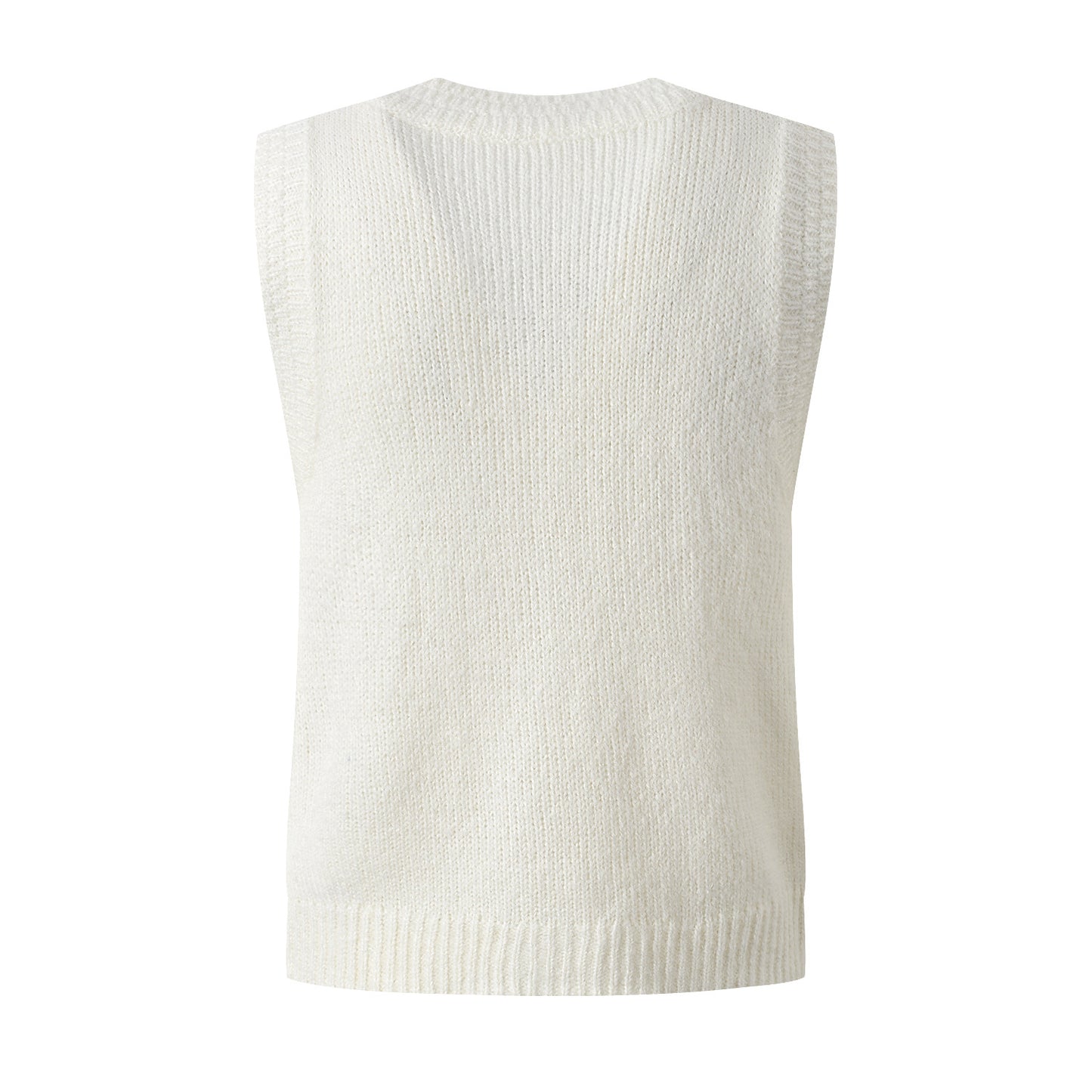 Early autumn new bow decoration niche design single breasted knitted vest short top for women