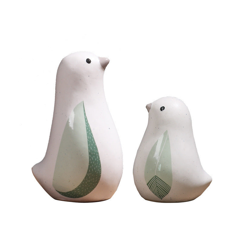 Ceramic Bird Figurines – Nordic Modern Bird Ornaments for Home Decor, Gifts for Bird Lovers