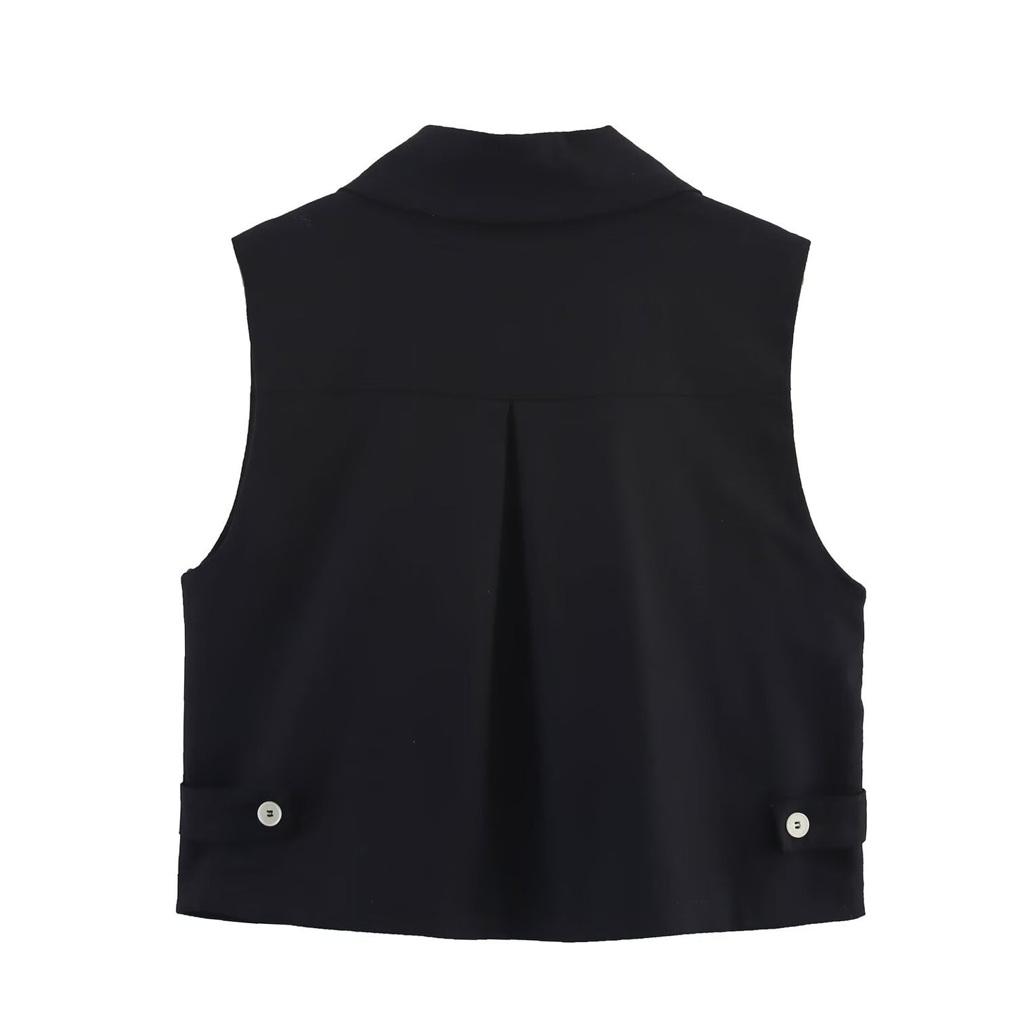 Vest style top+straight leg pants set for women