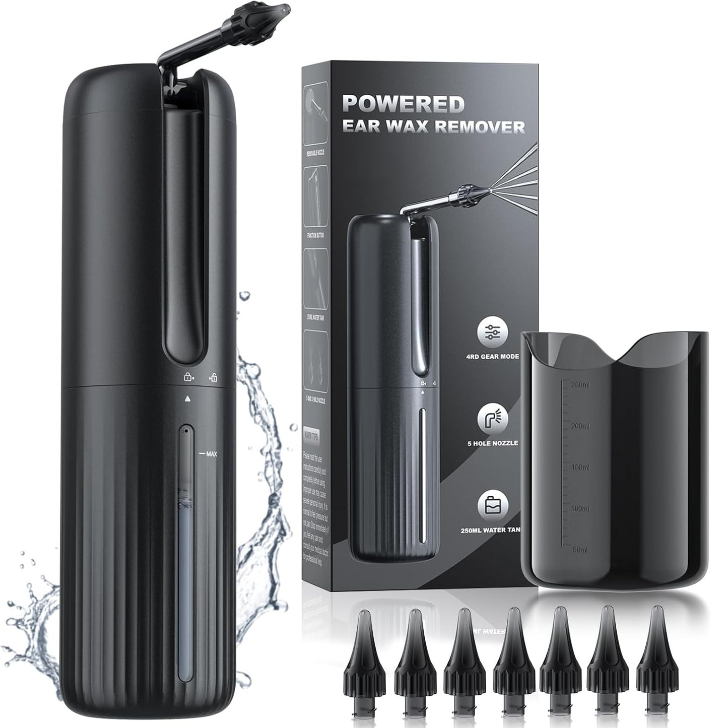 Electric Ear Washing Machine – Gentle Electric Ear Wax Cleaner- 4 Modes | 2000 MaH Battery