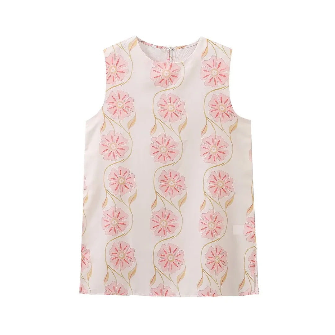 Women's Sleeveless Printed Short Dress