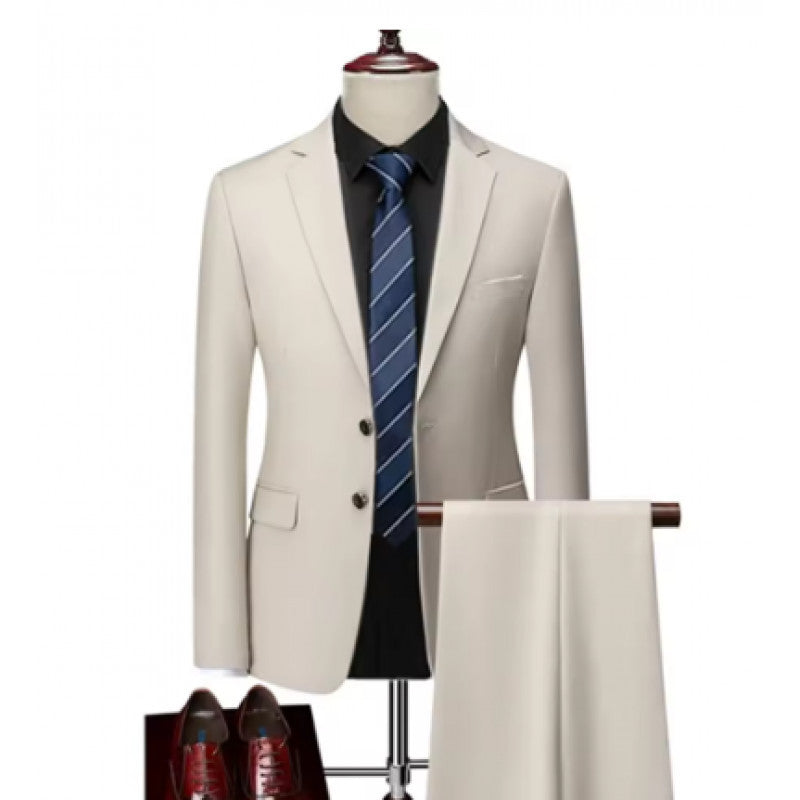 Business Casual Suit Set - Style Slim Fit Men's Two-Piece Suit