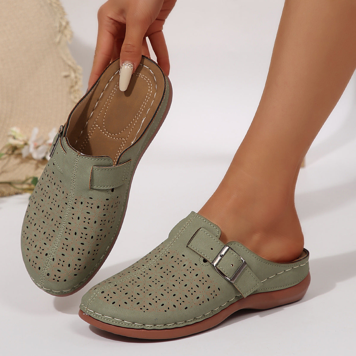 Spring and summer leisure half dragging lazy shoes