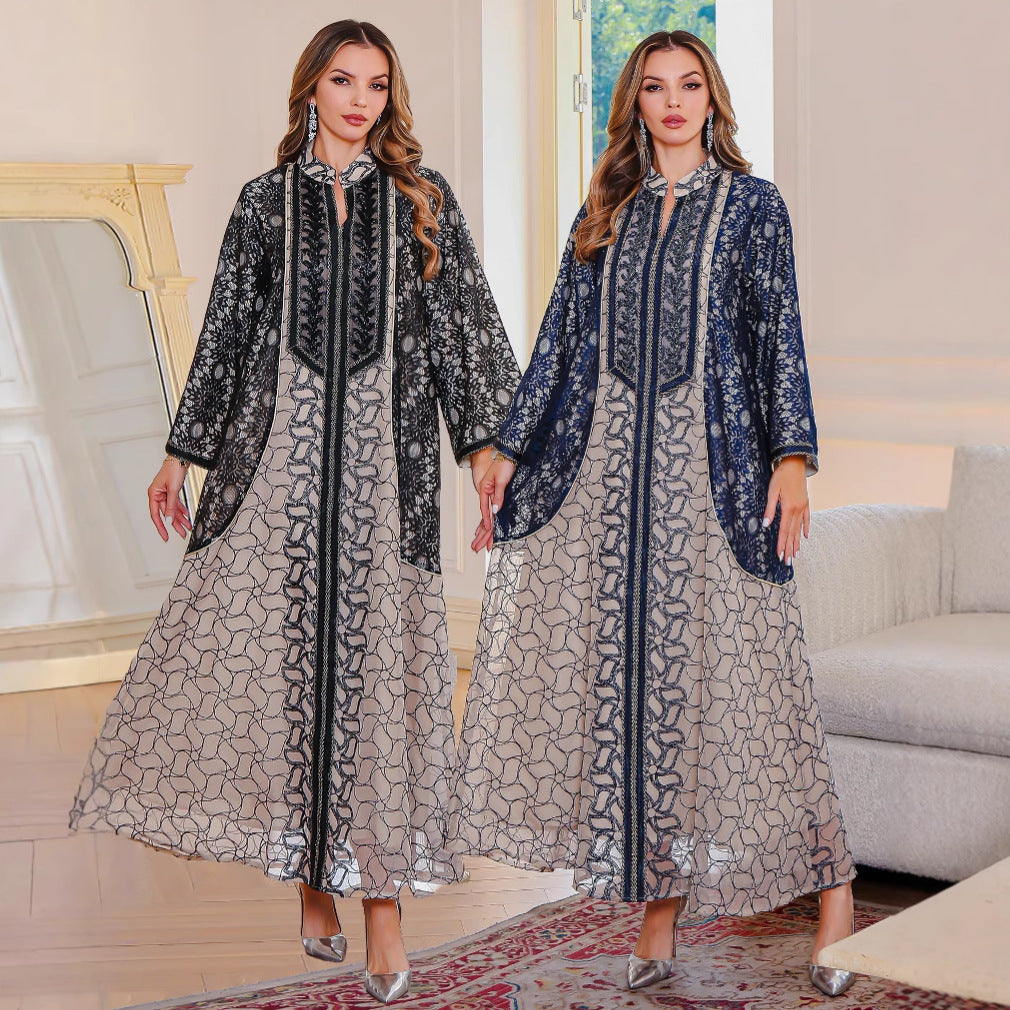 Embroidered robe Middle Eastern clothing Muslim women's clothing
