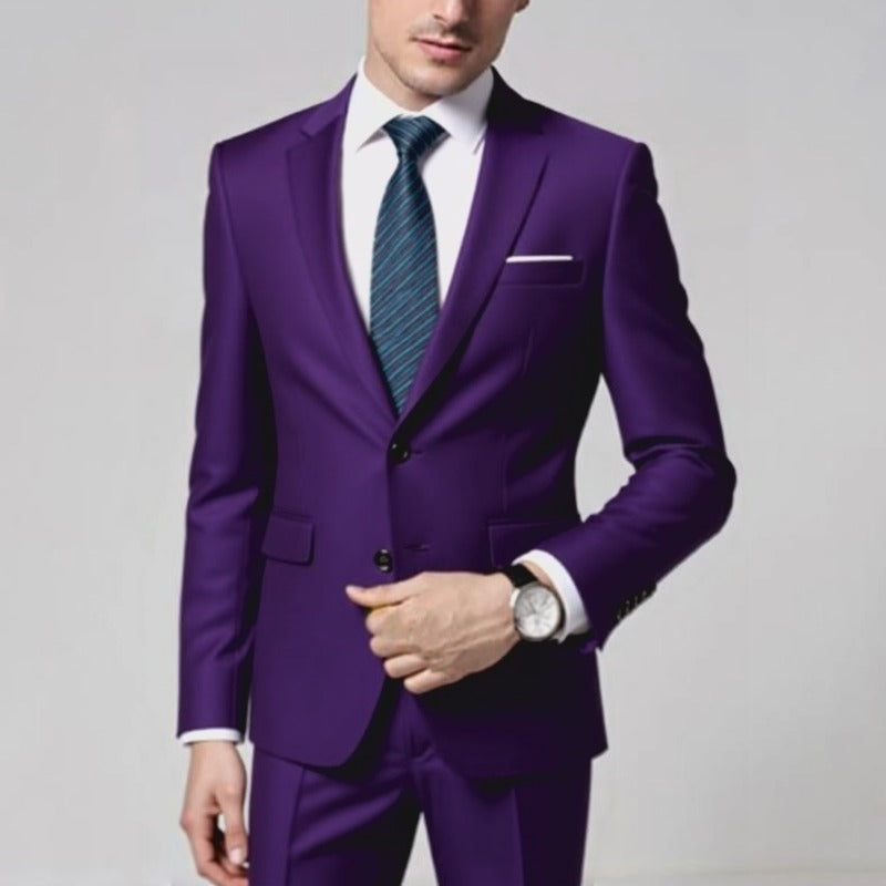 Business Casual Suit Set - Style Slim Fit Men's Two-Piece Suit
