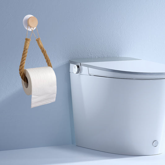 Hanging Toilet Paper Holder – No-Drill Hemp Rope Tissue Rack for Bathroom & Washroom