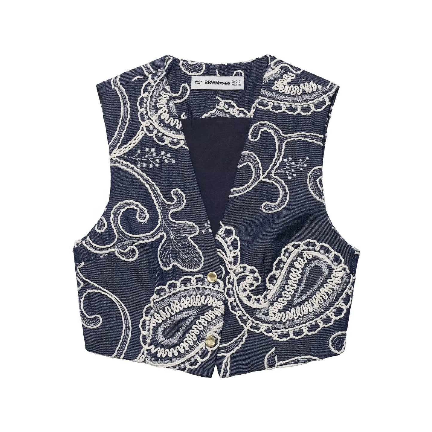 Women's European and American style embroidered short vest+embroidered skirt pants set