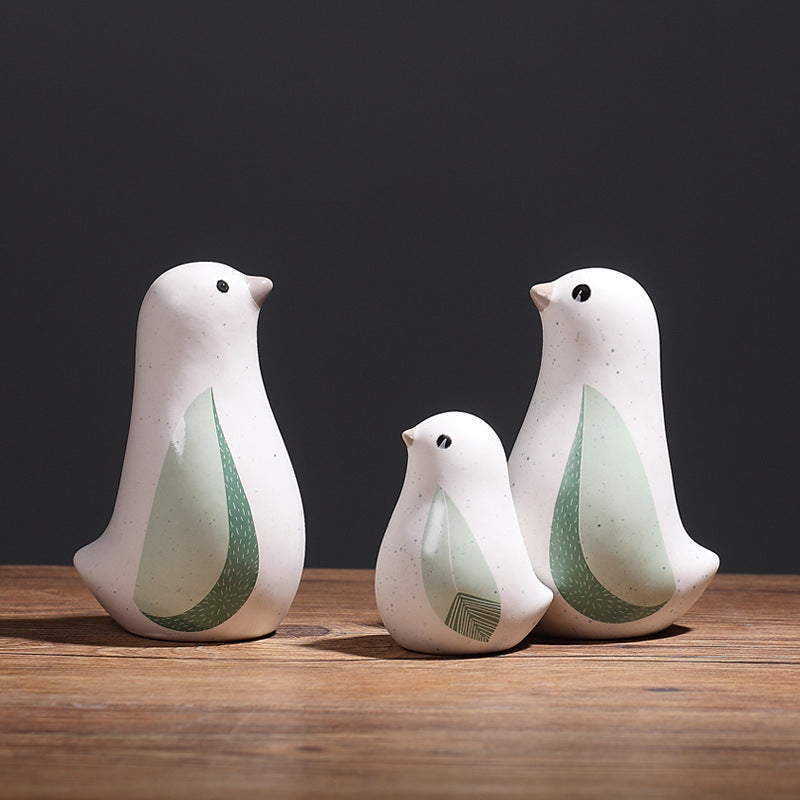 Ceramic Bird Figurines – Nordic Modern Bird Ornaments for Home Decor, Gifts for Bird Lovers