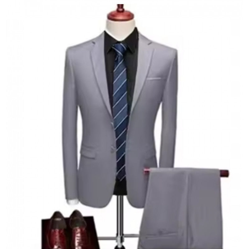 Business Casual Suit Set - Style Slim Fit Men's Two-Piece Suit