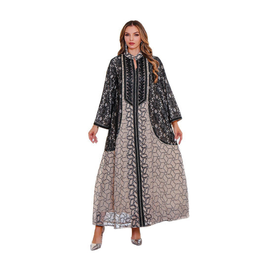 Embroidered robe Middle Eastern clothing Muslim women's clothing