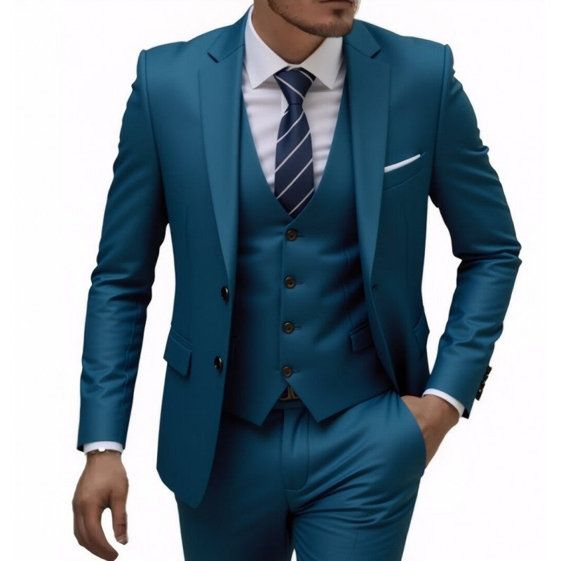 Men's Business Casual Suit Set for Wedding Dress Three-Piece Suit
